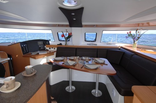 Inside, the saloon and galley have been designed for spacious and relaxed living. © Multihull Solutions http://www.multihullsolutions.com.au/